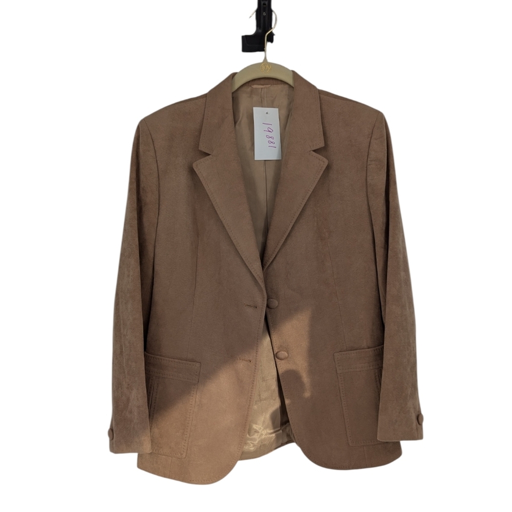 Vintage LeBaron Suede Leather Blazer Jacket Tan size Small western bohemian